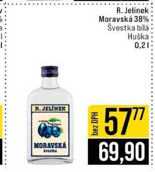 R. Jelínek Moravská 38% Švestka bílá Huška 0,2l