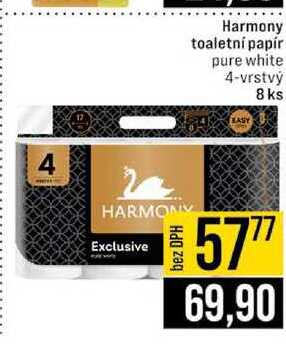 Harmony toaletní papír pure white 4-vrstvý 8 ks