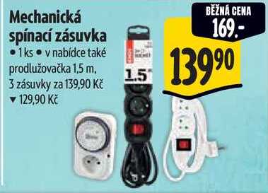 Mechanická spínací zásuvka 