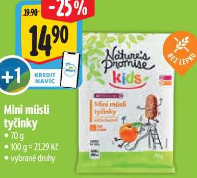 Mini müsli tyčinky, 70 g