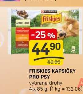FRISKIES KAPSIČKY PRO PSY vybrané druhy 4 x 85 g