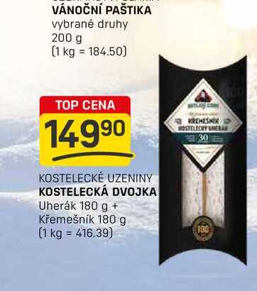 KOSTELECKÁ DVOJKA Uherák 180 g + Křemešník 180 g 