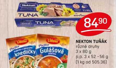 NEKTON TUŇÁK různé druhy 3 x 80 g p.p. 3 x 52-56 g