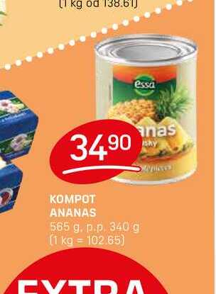 KOMPOT ANANAS 565 g. p.p. 340 g 