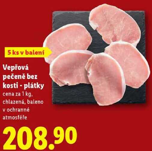 Vepřová pečeně bez kosti - plátky, cena za 1 kg