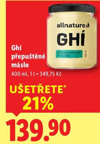 Ghí přepuštěné máslo, 400 ml