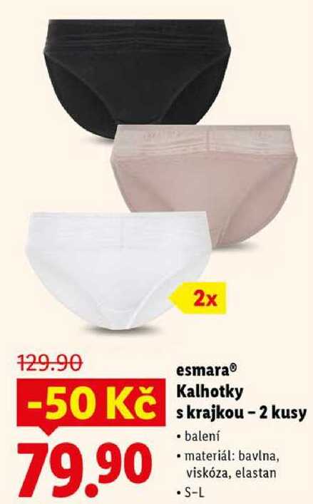 esmara Kalhotky s krajkou - 2 kusy