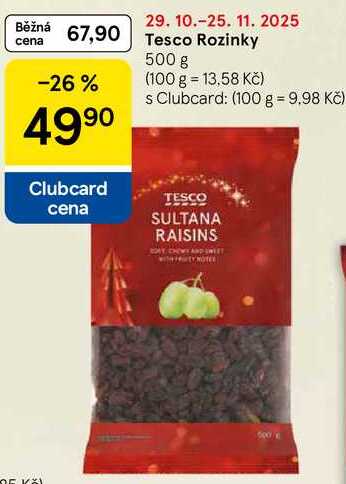 Tesco Rozinky, 500 g  
