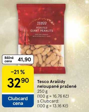 Tesco Arašídy neloupané pražené, 250 g  