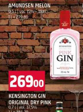 KENSINGTON GIN ORIGINAL DRY PINK 0,7 l