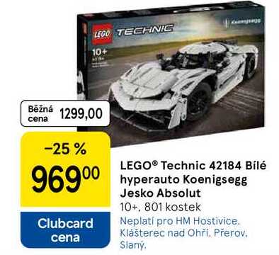 LEGO® Technic 42184 Bílé Jesko Absolut 10+, 801 kostek  