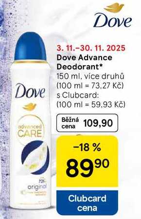 Dove Advance Deodorant, 150 ml, více druhů 