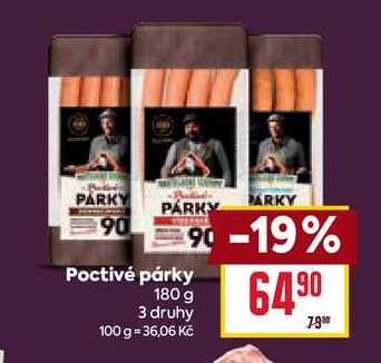 Poctivé párky 180 g 