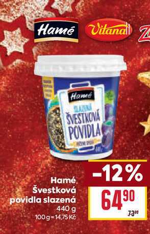 Hamé Švestková povidla slazená 440 g