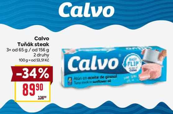 Calvo Tuňák steak 3x od 65 g/ od 156 g 