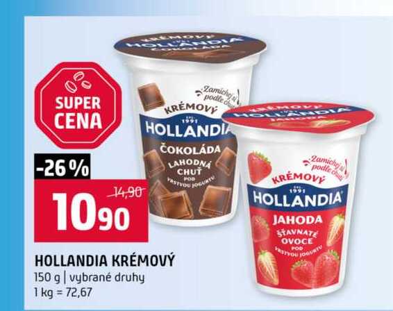 HOLLANDIA KRÉMOVÝ 150 g vybrané druhy