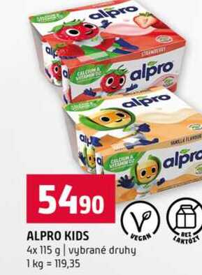 ALPRO KIDS 4x 115 g vybrané druhy 