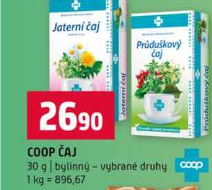 COOP ČAJ 30 g bylinný vybrané druhy
