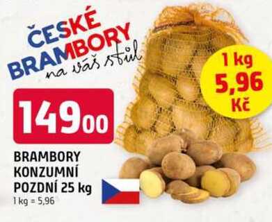 BRAMBORY KONZUMNÍ POZDNÍ 25 kg