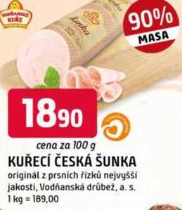 KUŘECÍ ČESKÁ ŠUNKA 100g