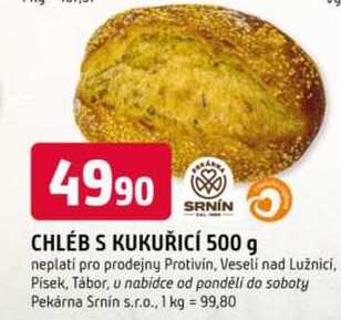 SRNÍN CHLÉB S KUKUŘICÍ 500 g