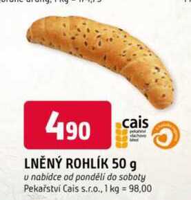 LNĚNÝ ROHLÍK 50 g 
