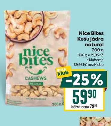 Nice Bites Kešu jádra natural 200 g 