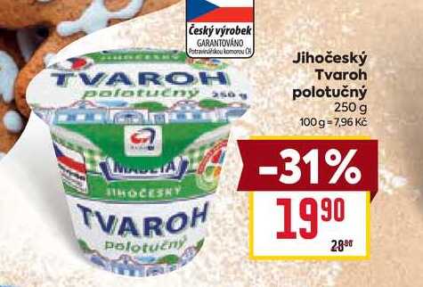 Jihočeský Tvaroh polotučný 250 g