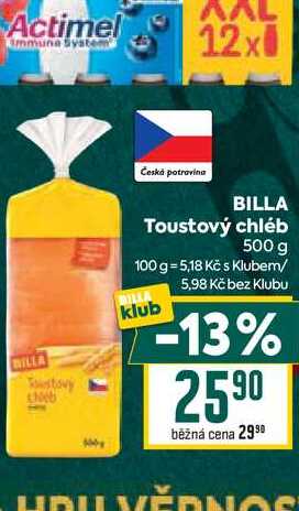 BILLA Toustový chléb 500 g 