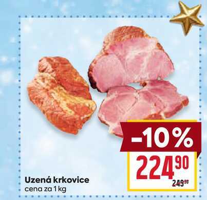 Uzená krkovice cena za 1 kg 