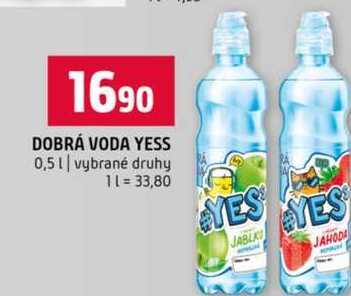 DOBRÁ VODA YESS 0,5l vybrané druhy