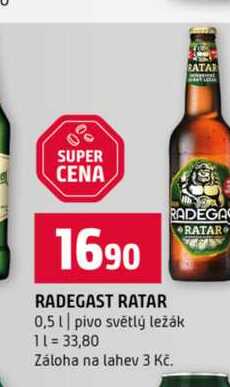 RADEGA RATAR 0,5l pivo světlý ležák 