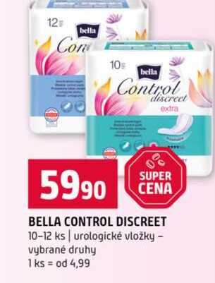 BELLA CONTROL DISCREET 10-12 ks urologické vložky vybrané druhy