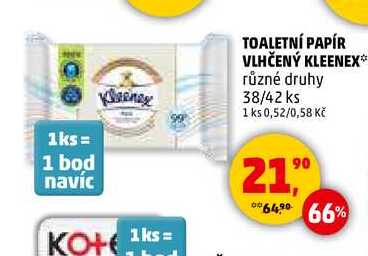 TOALETNÍ PAPÍR VLHČENÝ KLEENEX, 38/42 ks