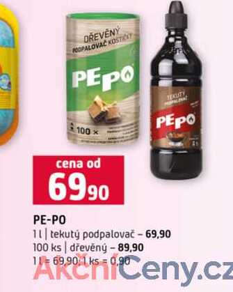 PE-PO 1l tekutý podpalovač 100 ks dřevěný 