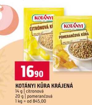 KOTÁNYI KŮRA KRÁJENÁ 14 g citronová 20 g pomerančová 