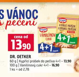 DR. OETKER Kypřicí prášek do pečiva 4+1 100 g Vanilinový cukr 4+1