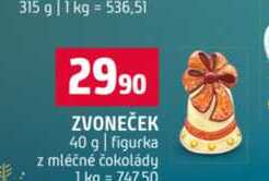 ZVONEČEK 40 g figurka z mléčné čokolády