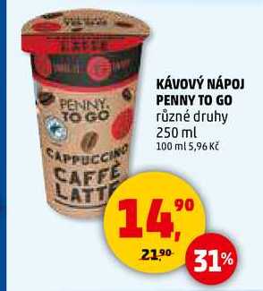 KÁVOVÝ NÁPOJ PENNY TO GO, 250 ml