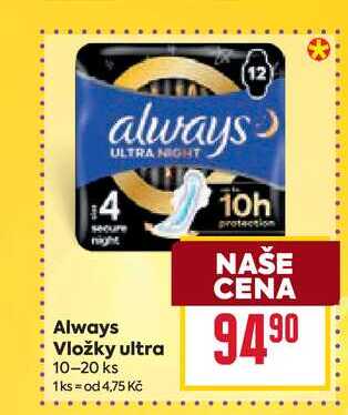 Always Vložky ultra 10-20 ks