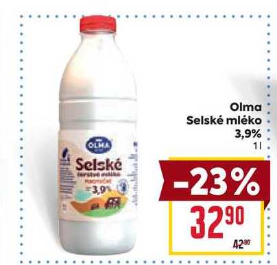 Olma Selské mléko 3,9% 1l