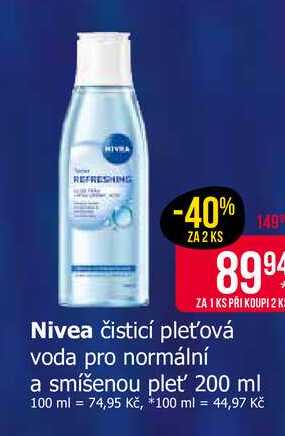 Nivea čisticí pleťová voda pro normální a smíšenou pleť' 200 ml 