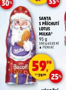 SANTA S PŘÍCHUTÍ LOTUS MILKA, 95 g