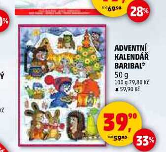 ADVENTNÍ KALENDÁŘ BARIBAL, 50 g