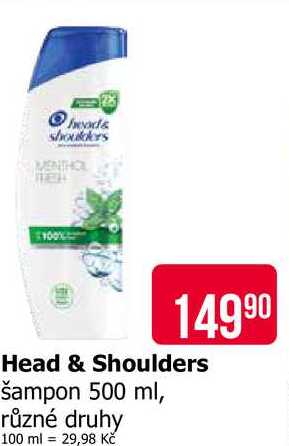 Head & Shoulders šampon 500ml, vybrané druhy