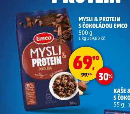 MYSLI & PROTEIN S ČOKOLÁDOU EMCO, 500 g 
