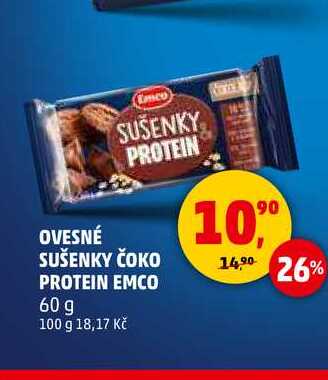 OVESNÉ SUŠENKY ČOKO PROTEIN EMCO, 60 g 