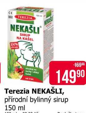 Terezia NEKAŠLI, přírodní bylinný sirup 150 ml 