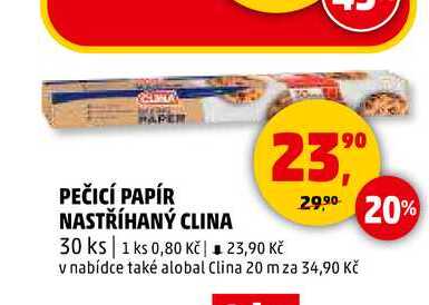 PEČICÍ PAPÍR NASTŘÍHANÝ CLINA, 30 ks