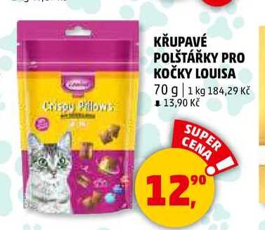 KŘUPAVÉ POLŠTÁŘKY PRO KOČKY LOUISA, 70 g